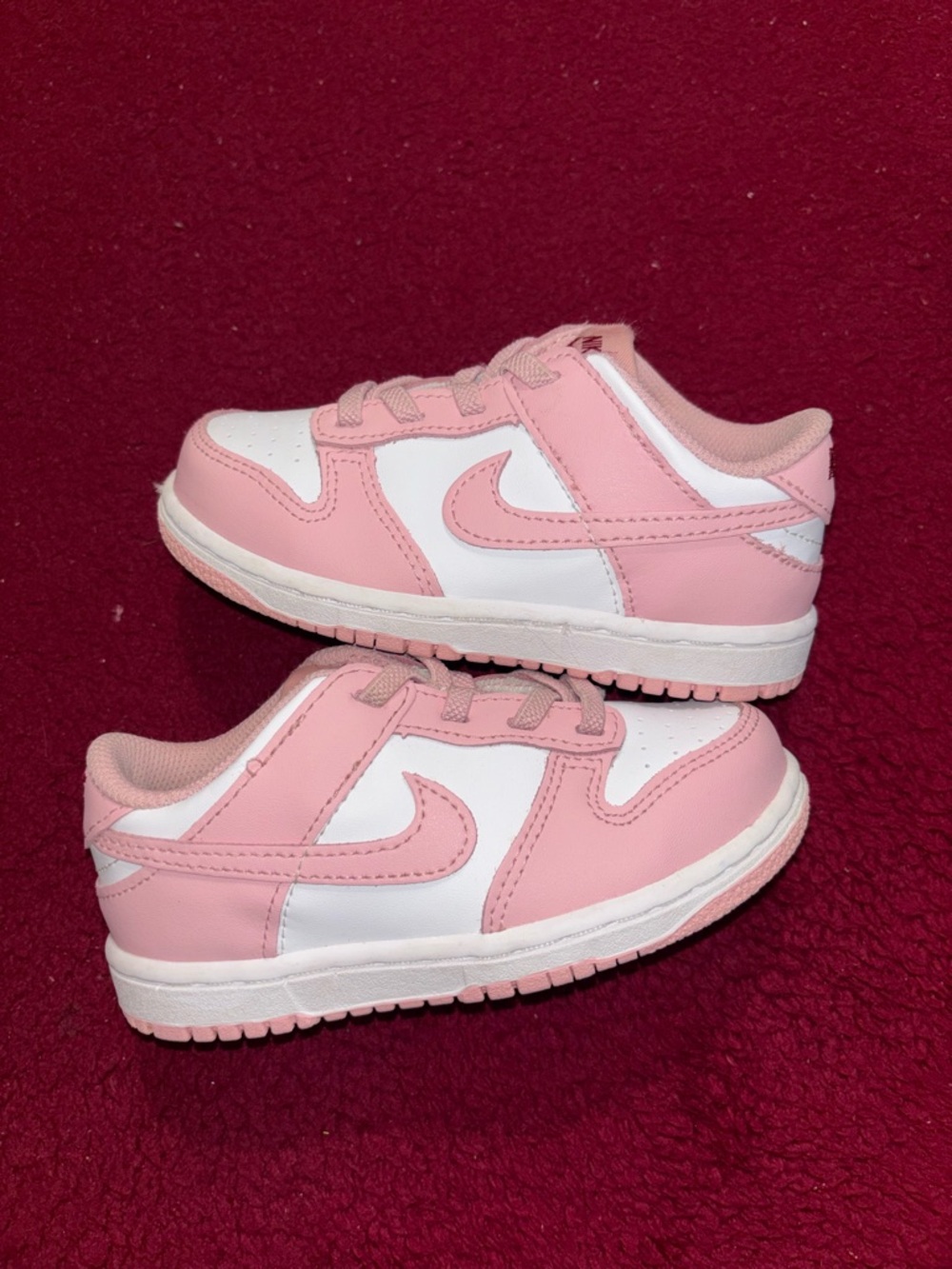 Nike Kids Pink and White Low-Top Sneakers